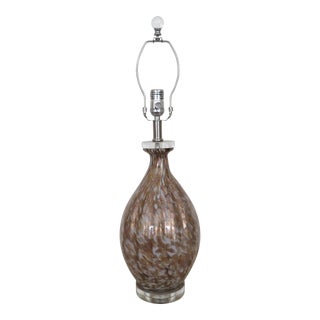 Murano Style Glass Table Lamp W/ Gold Flecks Italian Venetian For Sale