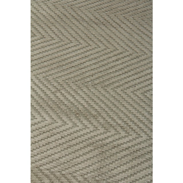 Transitional Wyllis Hand loom Viscose Khaki Rug-8'x10' For Sale - Image 3 of 8
