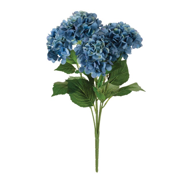 Add rich color and lush texture to your floral decor with this Dark Blue Hydrangea Bush Set. Featuring multiple full...