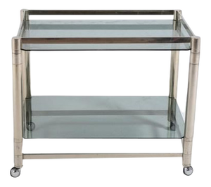 Chromed Steel Serving Cart Side Table, 1970s