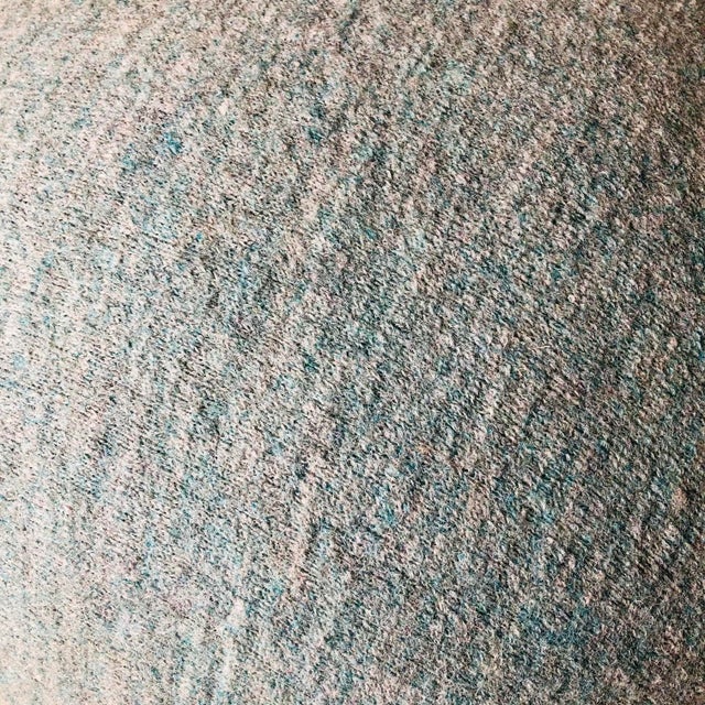 Mushroom Ottoman in Sky Melange Wool For Sale - Image 10 of 11