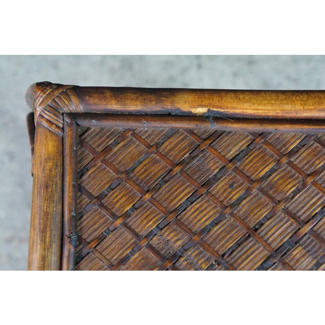 Mid-Century Modern Bentwood Woven Rattan Pedestal Table Sculpture Stand Boho 24" For Sale - Image 12 of 17