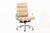 Eames Herman Miller Tall Cream Leather Office Chair Aluminum Group For Sale - Image 11 of 12