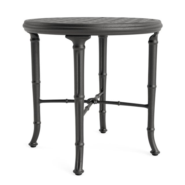 Not Yet Made - Made To Order Brown Jordan Calcutta 20" Round Cast Top Occasional Table, Textured Pewter frame For Sale - Image 5 of 11