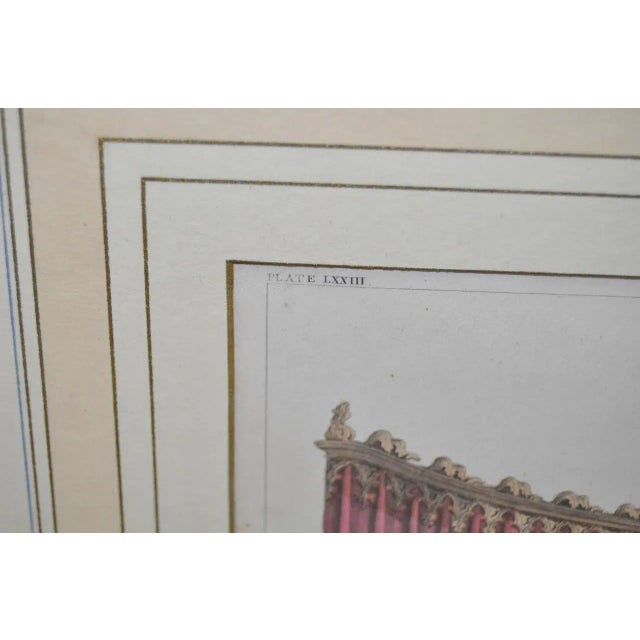 Traditional Interior Design Hand Colored Engraving "Gothic Room Curtains" c.1826 For Sale - Image 5 of 8