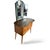 Vintage Walnut Dressing Table with Tri-Fold Mirror For Sale - Image 4 of 7