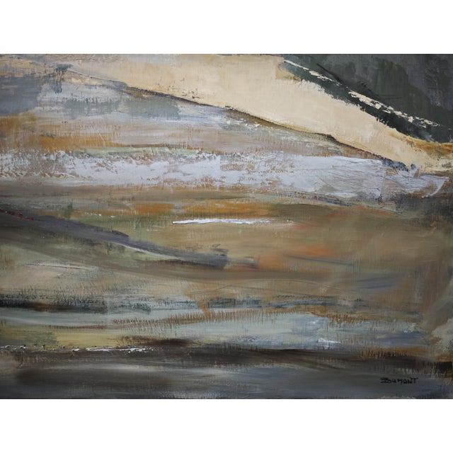 What Lingers, Contemporary Abstract Landscape Oil Painting, Framed by Sophie Dumont For Sale - Image 6 of 8