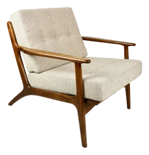 Vintage Danish Beige Boucle Loop Chair, 1970s