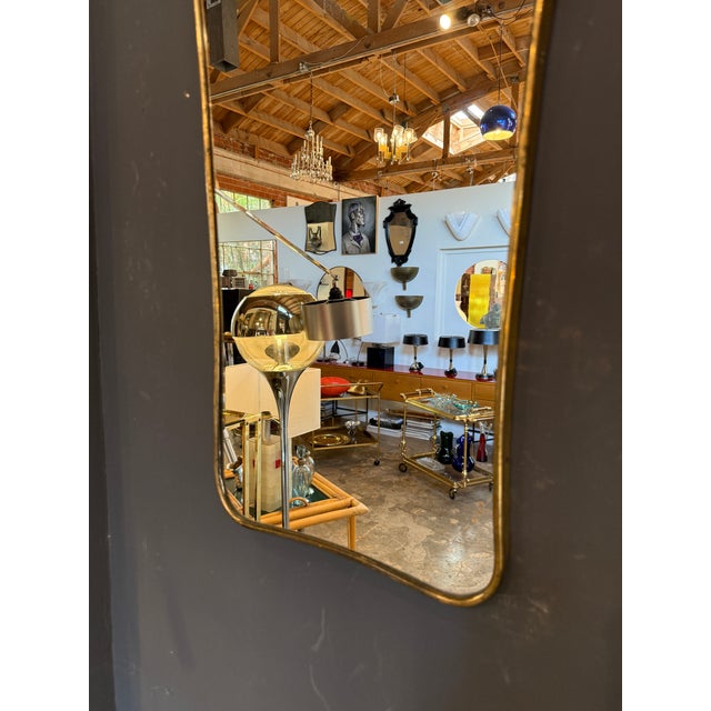 Metal Italian Freeform Brass Wall Mirror For Sale - Image 7 of 9