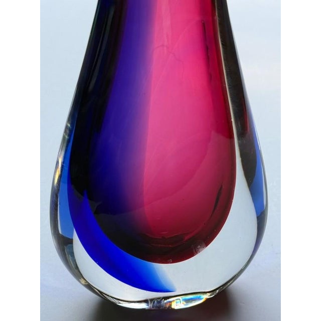 Murano Oball Murano Signed Onesto Vase Vetreria Artistica Sommerso Italian Art Glass For Sale - Image 4 of 12