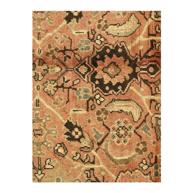 Mahal rug. Handmade and hand-knotted in fine lambswool on a cotton foundation. Vegetable dyed hand-spun wool rug. The...