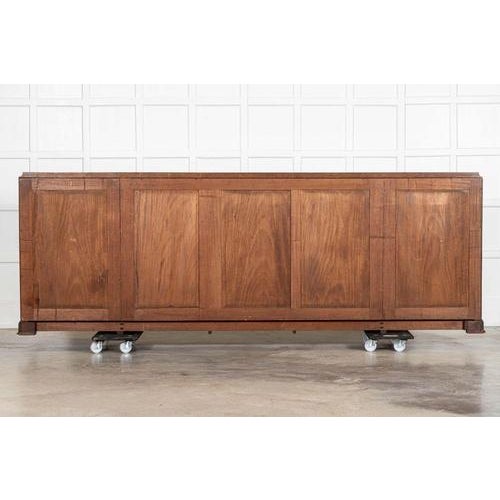 French Monumental Walnut Breakfront Glazed Bookcase, 1870s For Sale - Image 16 of 17