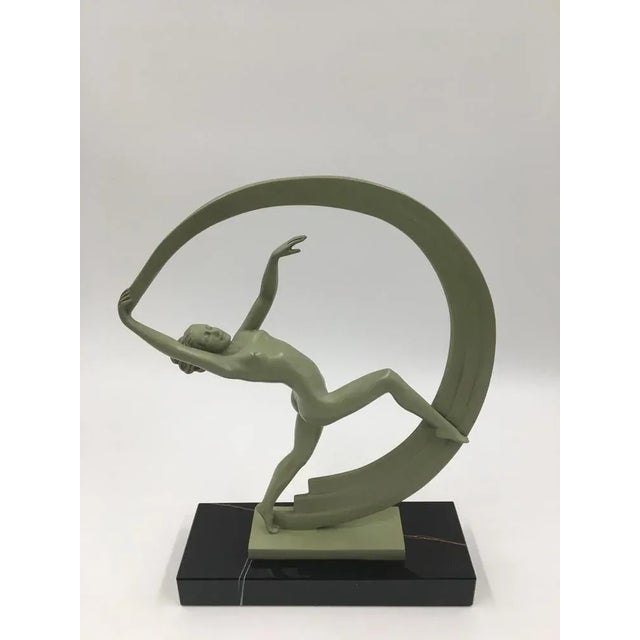 1920s Art Deco Female Figurine Bacchanal by Max Le Verrier, 1920s For Sale - Image 5 of 5