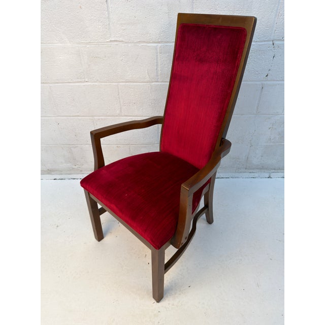 Mid 20th Century Set of Eight Burgundy Mid-Century Dining Chairs by Stanley For Sale - Image 12 of 15