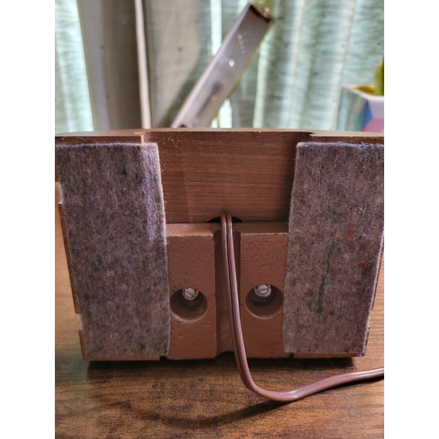 Mid-Century Modern Wood & Brass Desk/Piano Lamp For Sale - Image 12 of 12