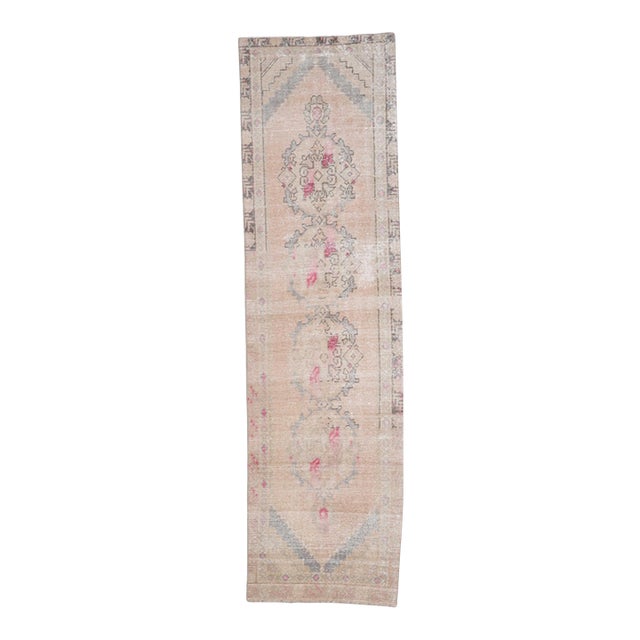1970s Vintage Handmade Wool Cotton Turkish Area Rug For Sale