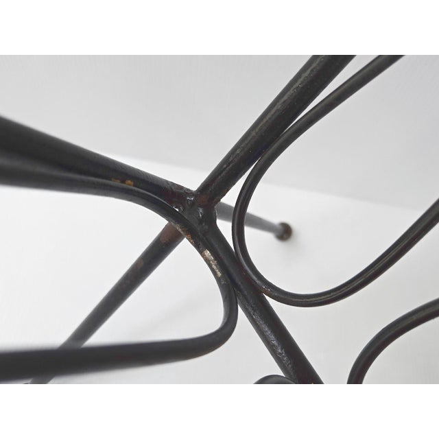 Metal Vintage Magazine Rack in Black Lacquered Steel and Brass from Jean Royère, 1950s For Sale - Image 7 of 12