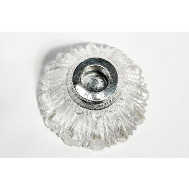 Lovely Victorian Antique Cut Crystal English Sterling Silver Match Holder Home Decor Tobacciana For Sale - Image 4 of 16