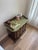 Vintage Lion 3-Drawer Nightstand - Dark Wood, Olive Sage Green, Gold Pulls For Sale - Image 4 of 12