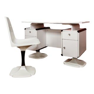 Desk and Chair from Gautier, France, 1970s, Set of 2 For Sale