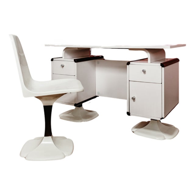 Desk and Chair from Gautier, France, 1970s, Set of 2 For Sale