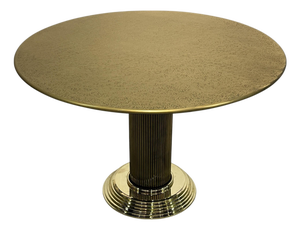 Round Center of Dining Table on Brass with Relief Top, 1970s
