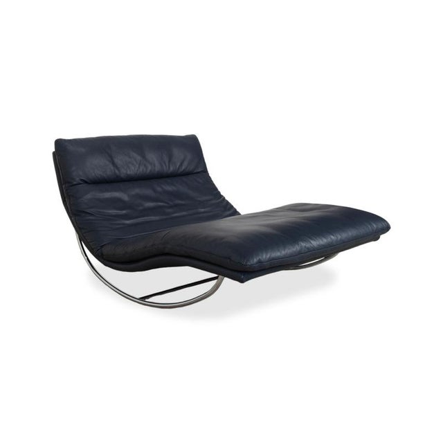 Modern Daily Dreams Chaise Lounge in Dark Blue Leather from Willi Schillig For Sale - Image 3 of 17