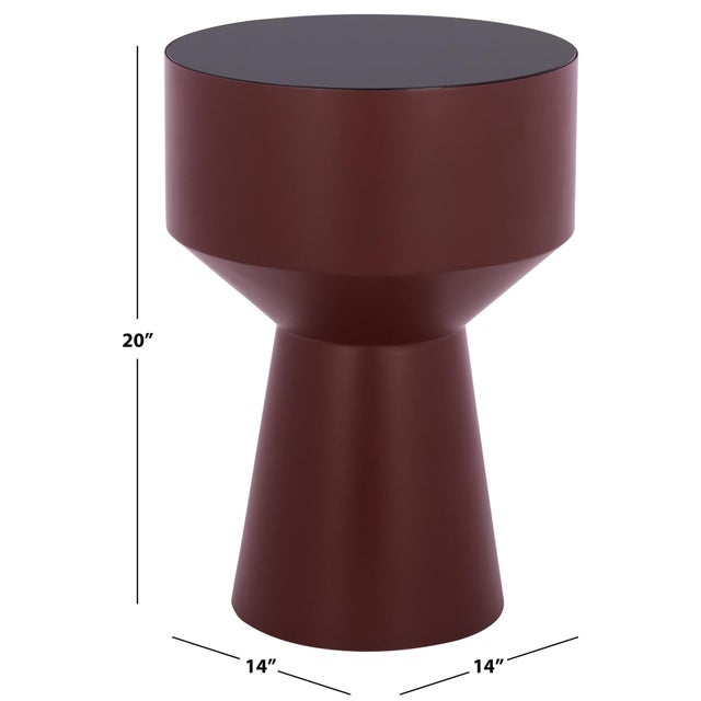 Contemporary Sumiko Accent Table in Black / Bordeaux For Sale - Image 3 of 6