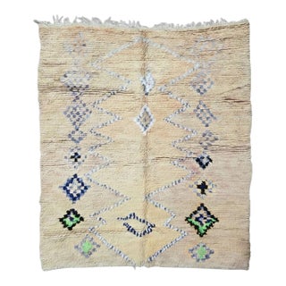Camel Handwoven Berber Wool Rug - 7.8 X 6.2 Ft For Sale