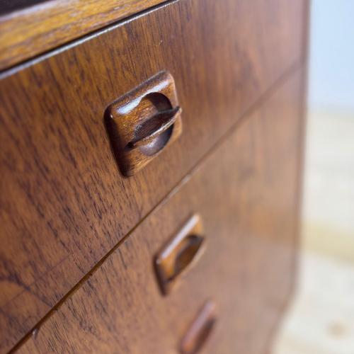 Brown Small Teak Chest of Drawers Mid-Century Modern Danish Design, 1960s For Sale - Image 8 of 11