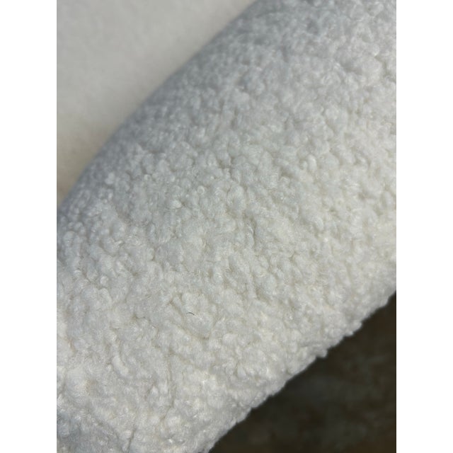 Textile Danish Mid Century Modern Boucle Upholstery & Teak Accent 3 Seat Sofa 1960s For Sale - Image 7 of 10