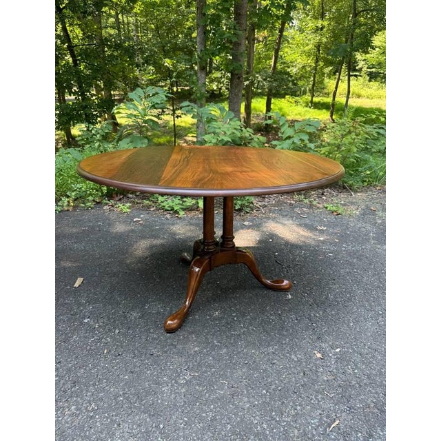 Late 20th Century Vintage Georgian Style Pedestal Base Center Table by Baker For Sale - Image 5 of 13