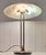 1980s Vintage Table Lamp in Bicolor Metal, Brass and Stainless Steel with White Marbled Glass Shade from Hustadt-Leuchten, 1980s For Sale - Image 5 of 8