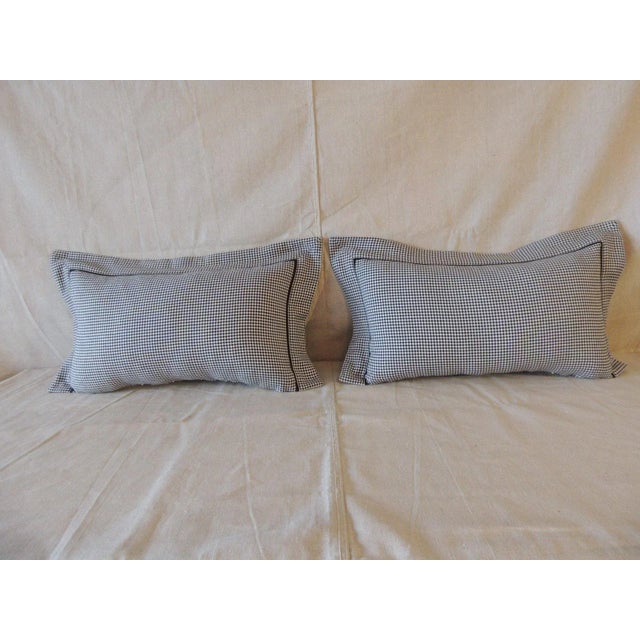 Black and White Hound's-tooth Lumbar Decorative Pillows - Set of 2 Hand-stitched closures Feather/Down inserts. Size: 19"W...