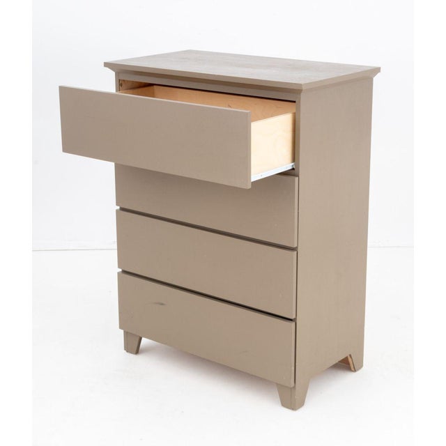 Contemporary Modern Beige Painted Wood Chest of Drawers For Sale - Image 3 of 6