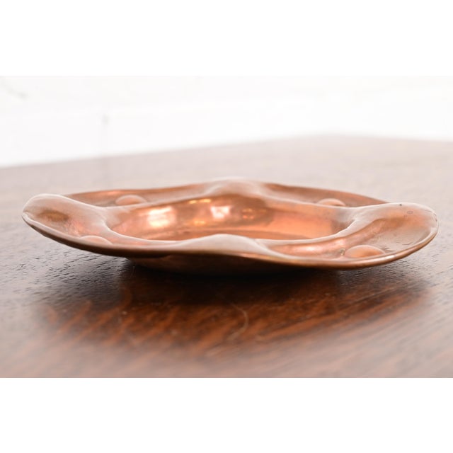 Stickley Gustav Stickley Signed Hammered Copper Ashtray or Catchall, Circa 1910 For Sale - Image 4 of 10