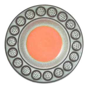 Vintage Stoneware Bowl with Orange Glazed Centre by Mari Simmulson for Upsala-Ekeby, 1960s