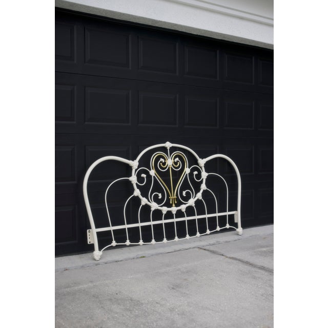 Vintage White King Headboard & Footboard by Elliot’s Designs, Inc. – Classic Elegant Bedroom Set For Sale In Tampa - Image 6 of 10