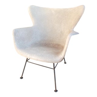 1960s Vintage Lawrence Peabody for Selig Wingback Fiberglass Chair For Sale