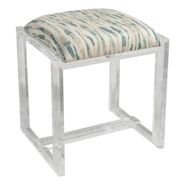 Glencoe Wilcrest Moss Lucite Bench For Sale