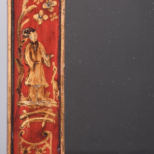 Georgian Chinoiserie Red Lacquer Wall Mirror – London 1741 For Sale - Image 6 of 10