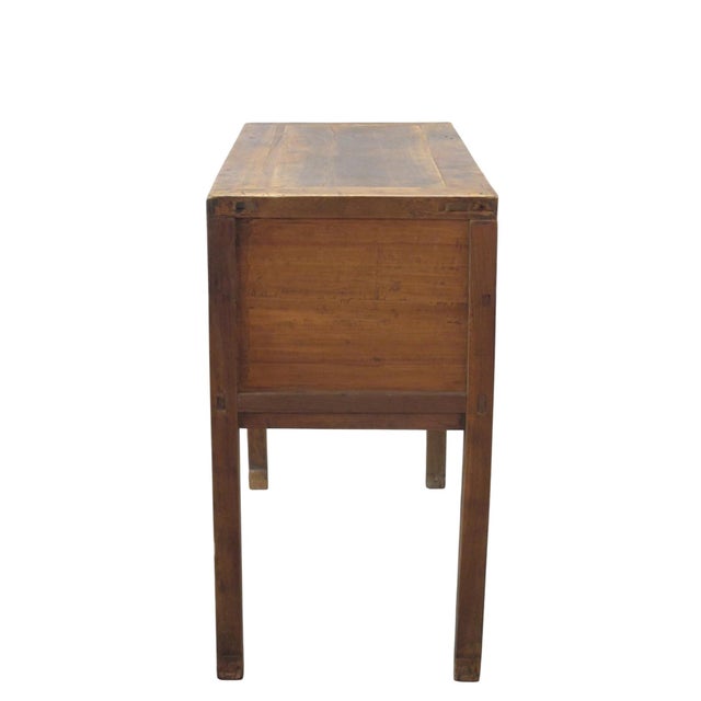 Aged Elm Wood 3-Drawer Side or Console Table For Sale In Greensboro - Image 6 of 11