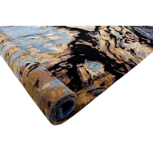 Glacial Haven Rug in Hand-Knotted Wool and Viscose by Murano Shutters For Sale - Image 4 of 6