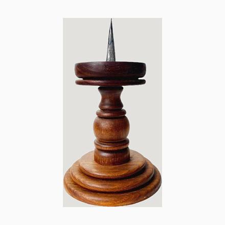 Vintage Hand-Turned Wooden Candlestick, 1960s For Sale - Image 6 of 6