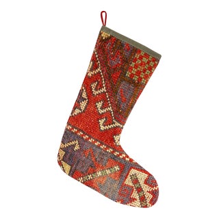 Turkish Kilim Rug Christmas Stocking For Sale