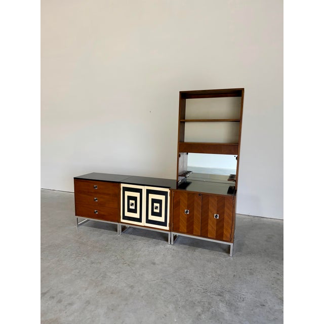 Thomasville Thomasville Mid Century Modern Modular 4pc Wall Unit c.1967 For Sale - Image 4 of 12