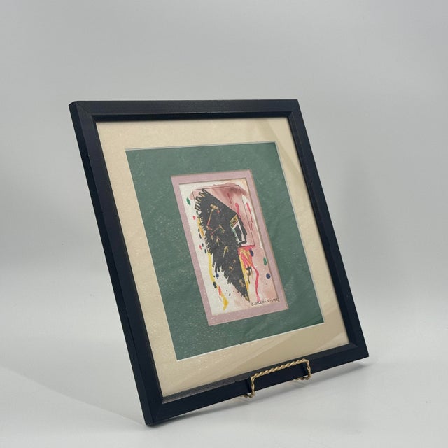 Original Signed Abstract Contemporary Watercolor Mixed Media Painting For Sale - Image 9 of 11