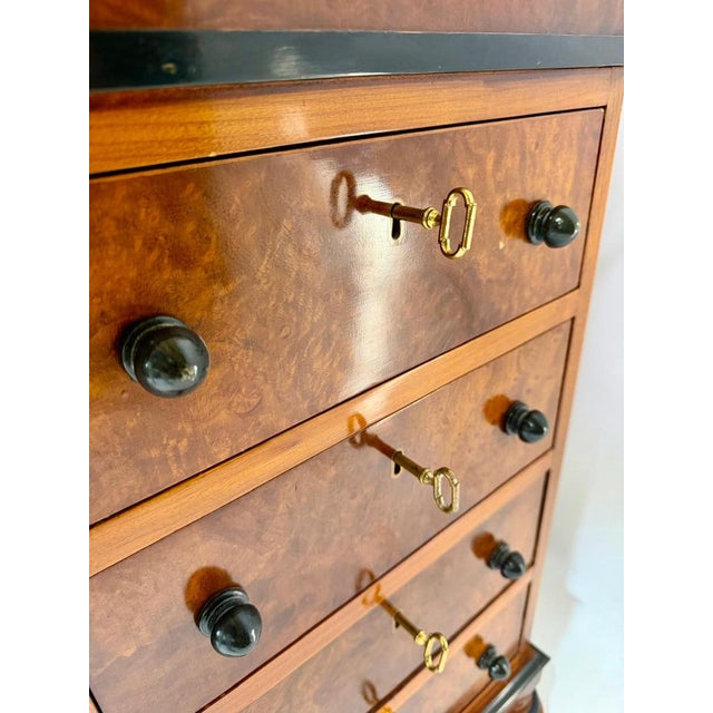 Wood Victorian English Davenport Burl Wood Desk with Secret Compartment For Sale - Image 7 of 10
