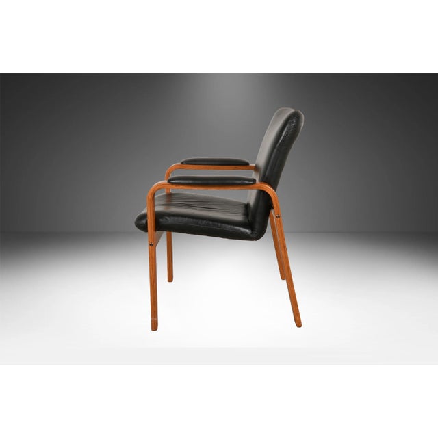 Black Ekornes 1970s Teak Black Leather Scandinavian Lounge Chair For Sale - Image 8 of 12