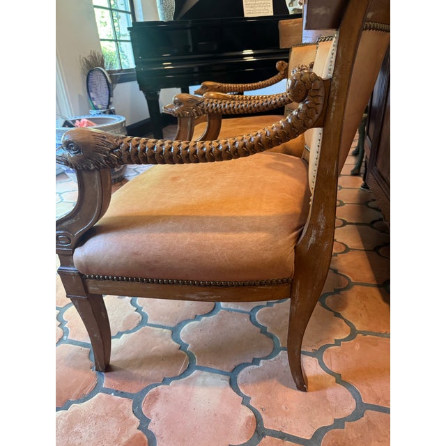 Animal Skin Old Leather Chairs - A Pair For Sale - Image 7 of 12